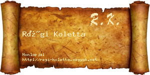 Régi Koletta névjegykártya